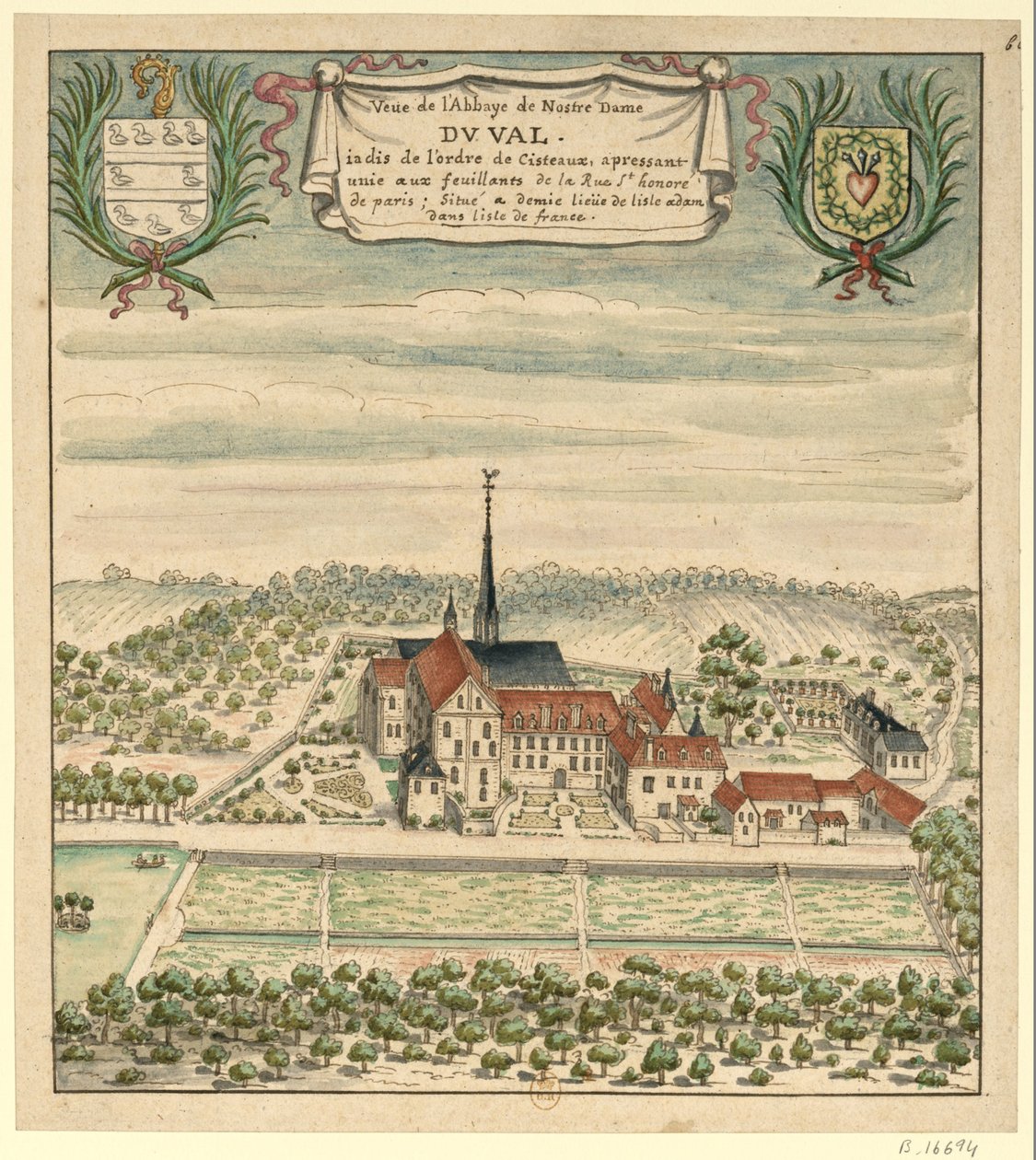 Opactwo Notre-Dame du Val na początku XVIII wieku (Val-d