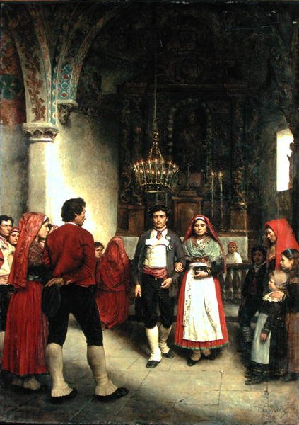Wesele w Laruns, 1881 r. autorstwa Louis Capdevielle