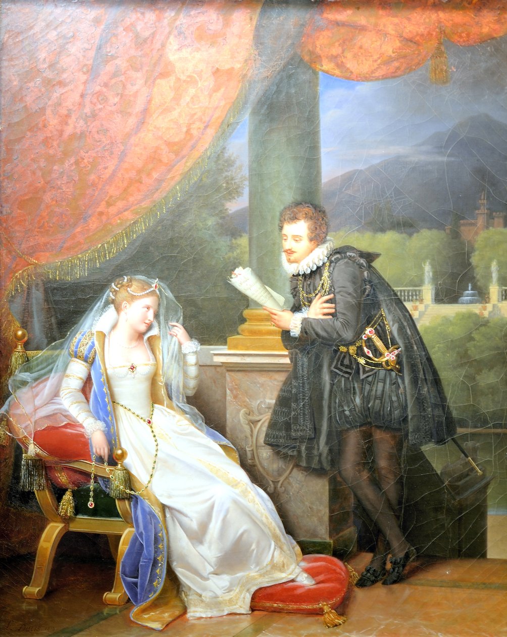 Kielich czytający wiersze Eleonore dEste. autorstwa Louis Ducis