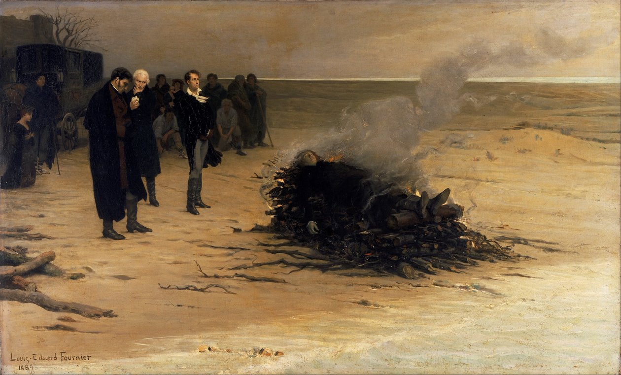 Pogrzeb Shelley autorstwa Louis Edouard Fournier