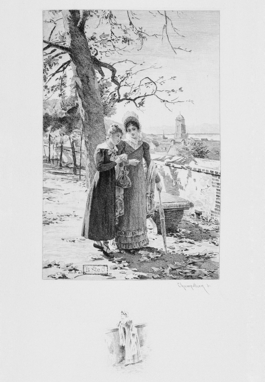Madame Aubain i Felicite, ilustracja z "Un coeur simple" Gustave