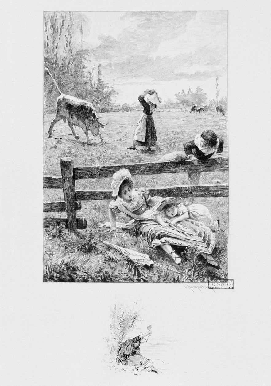 Sługa Felicyta i byk, ilustracja z „Un coeur simple” Gustave