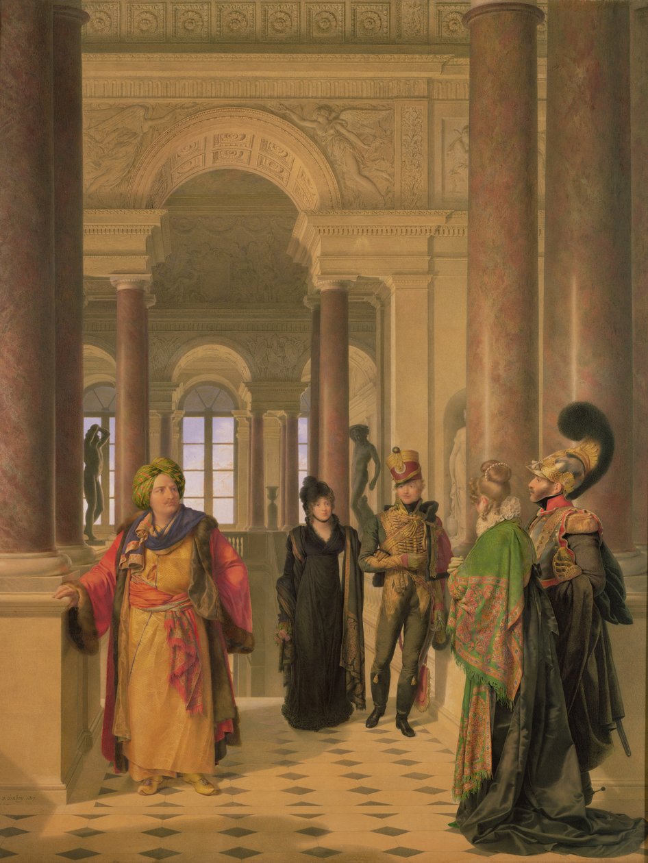 Schody Główne Luwru, 1817 autorstwa Eugene Isabey