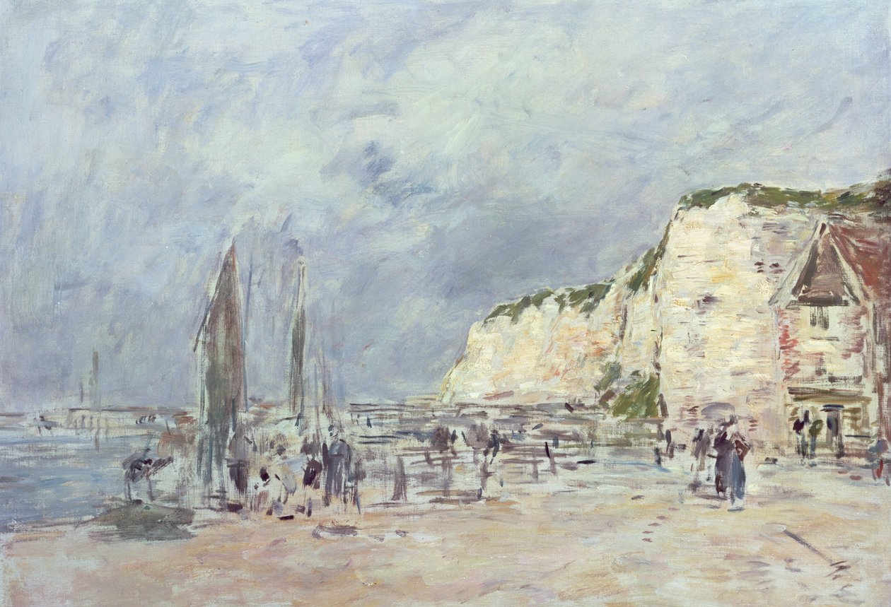 Klify w Dieppe i „Petit Paris” autorstwa Eugene Louis Boudin