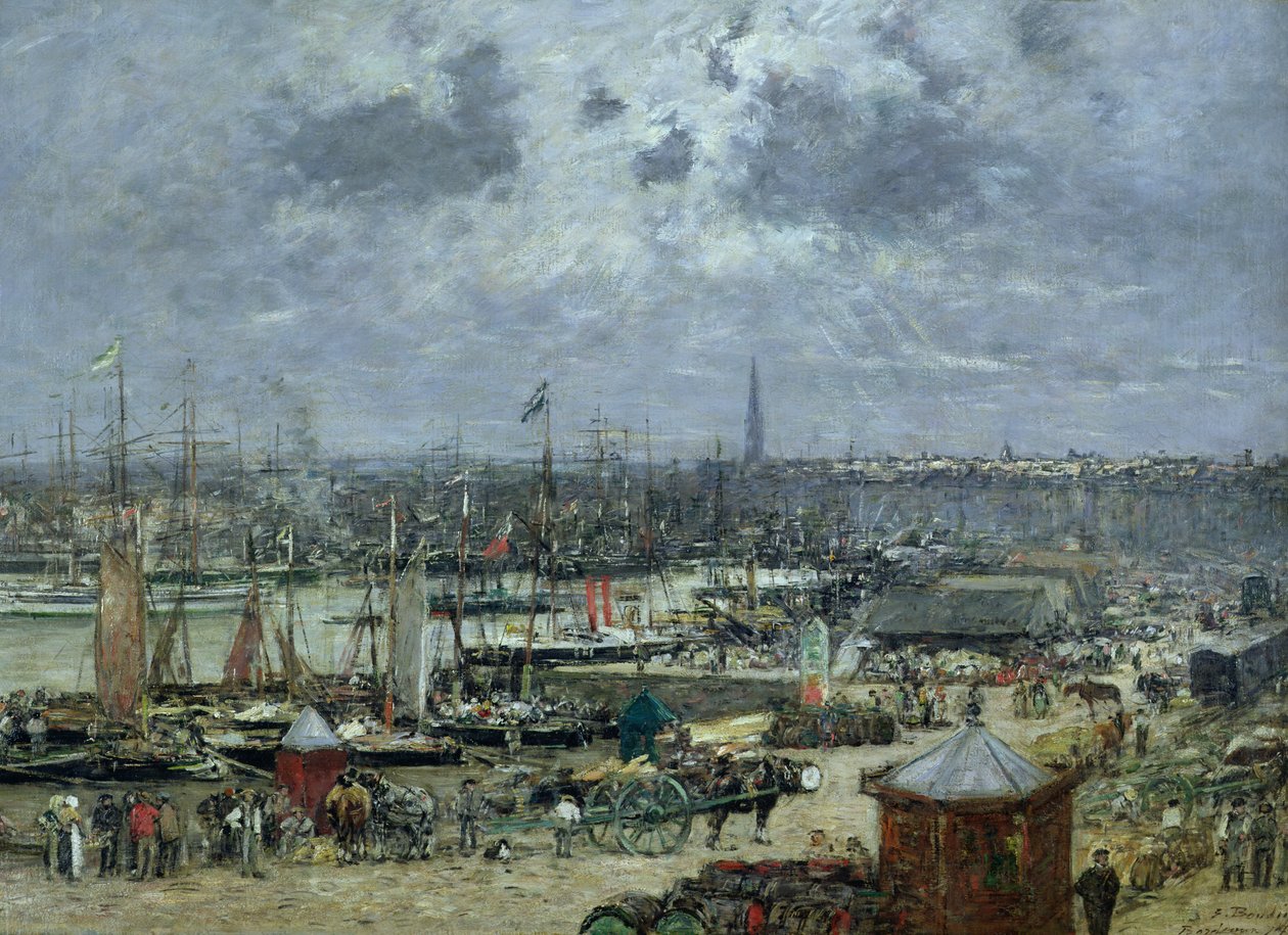 Port w Bordeaux, 1874 r. autorstwa Eugene Louis Boudin