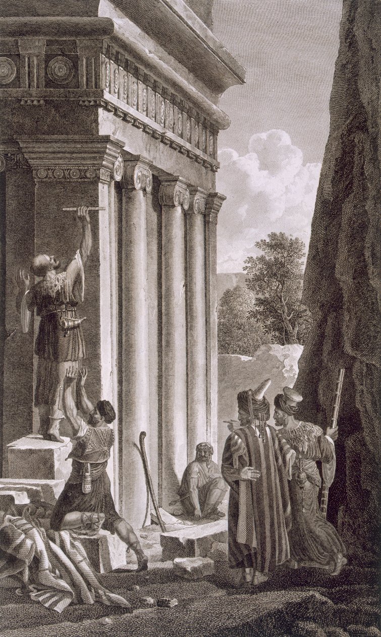 Grób Absaloma, Dolina Jehozofata, 1799 autorstwa Louis Francois Cassas
