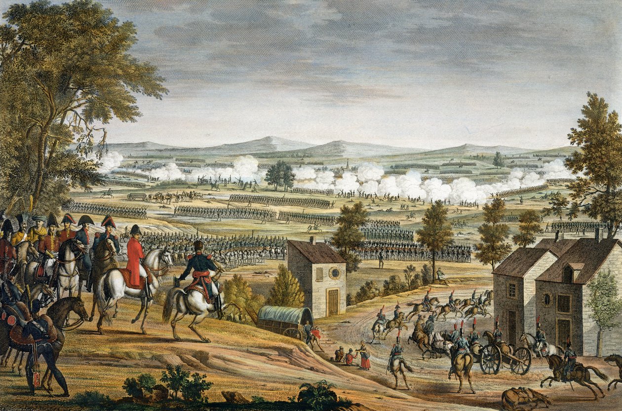 Bitwa pod Lutzen, 2 maja 1813 r., akwatinta autorstwa Edme Bovineta (1767-1832) autorstwa Louis Francois Couche