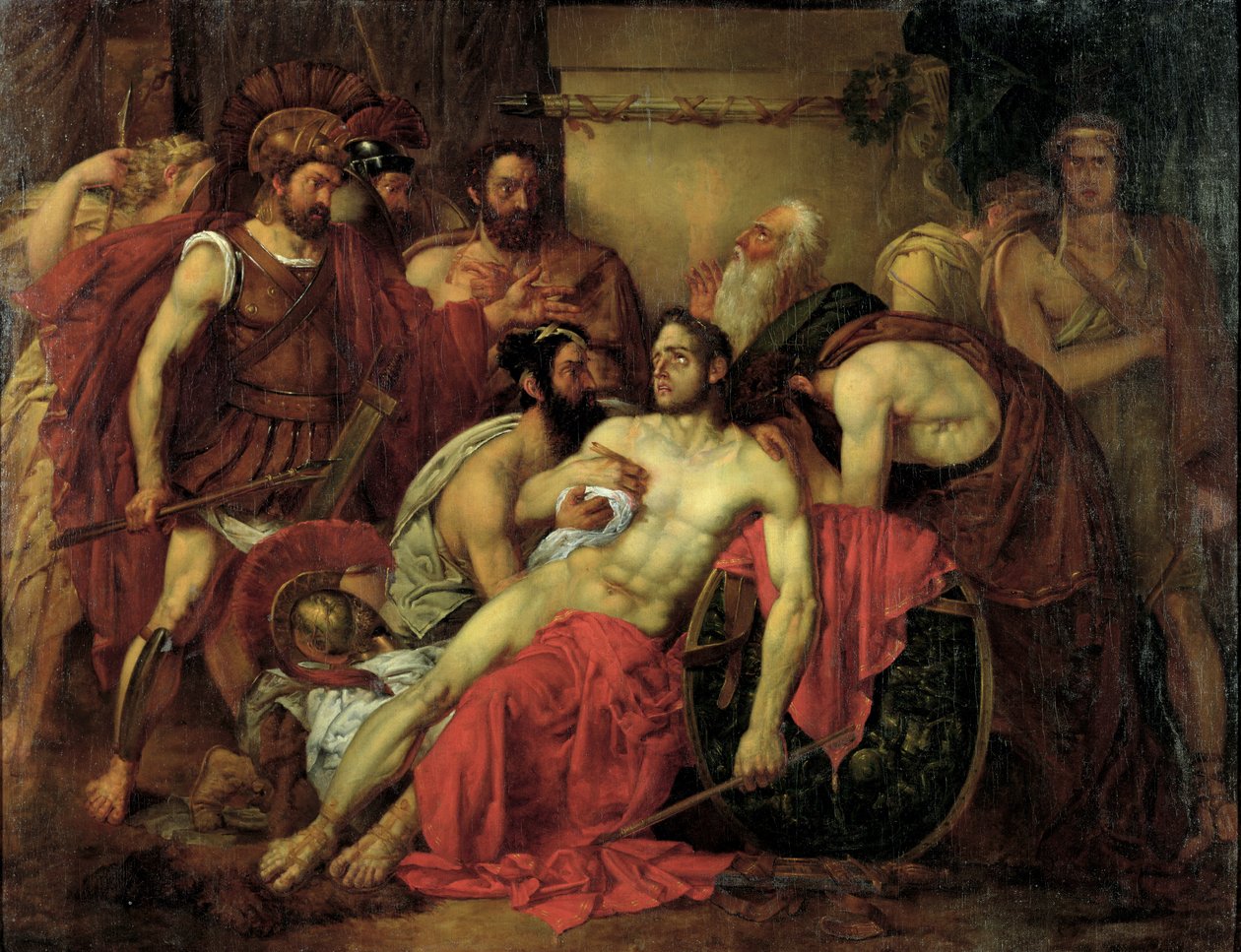 Śmierć Epaminondasa (ok. 418-362 pne) autorstwa Louis Gallait