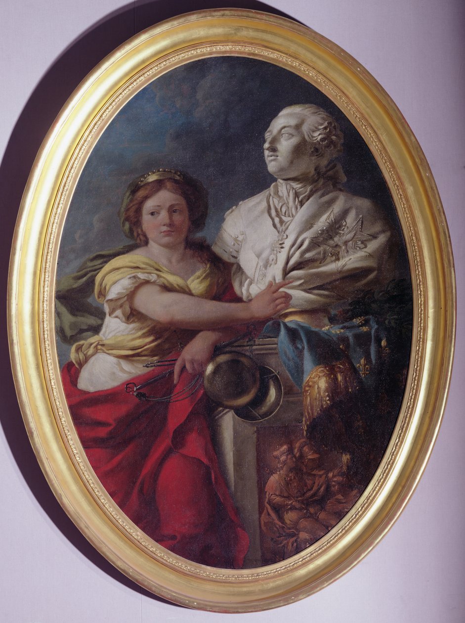 Sprawiedliwość kontempluje popiersie Ludwika XVI autorstwa Louis Jean François Lagrenée