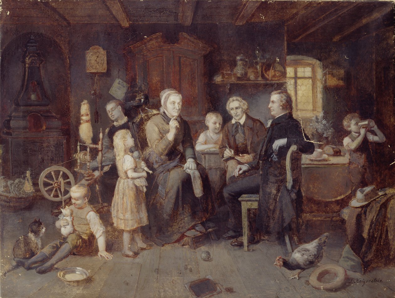 Bracia Grimm w bajkowych damach, c. 1894 autorstwa Louis Katzenstein