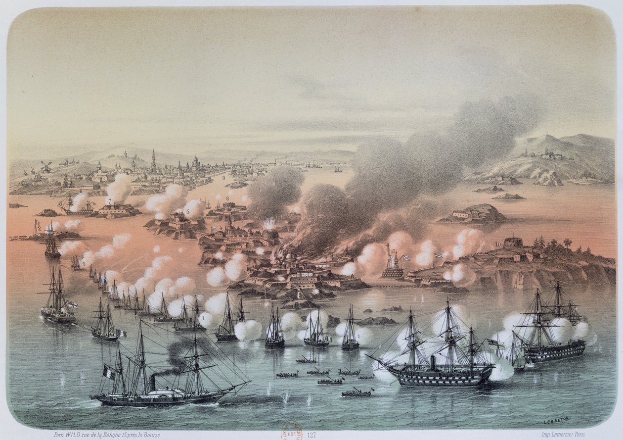 Bombardowanie Sveaborga, 5 sierpnia 1855, 1856 autorstwa Louis Le Breton