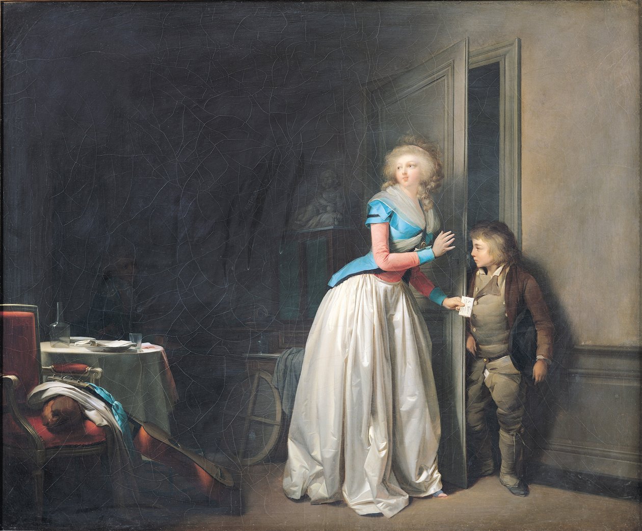 Otrzymana wizyta, 1789 autorstwa Louis Leopold Boilly