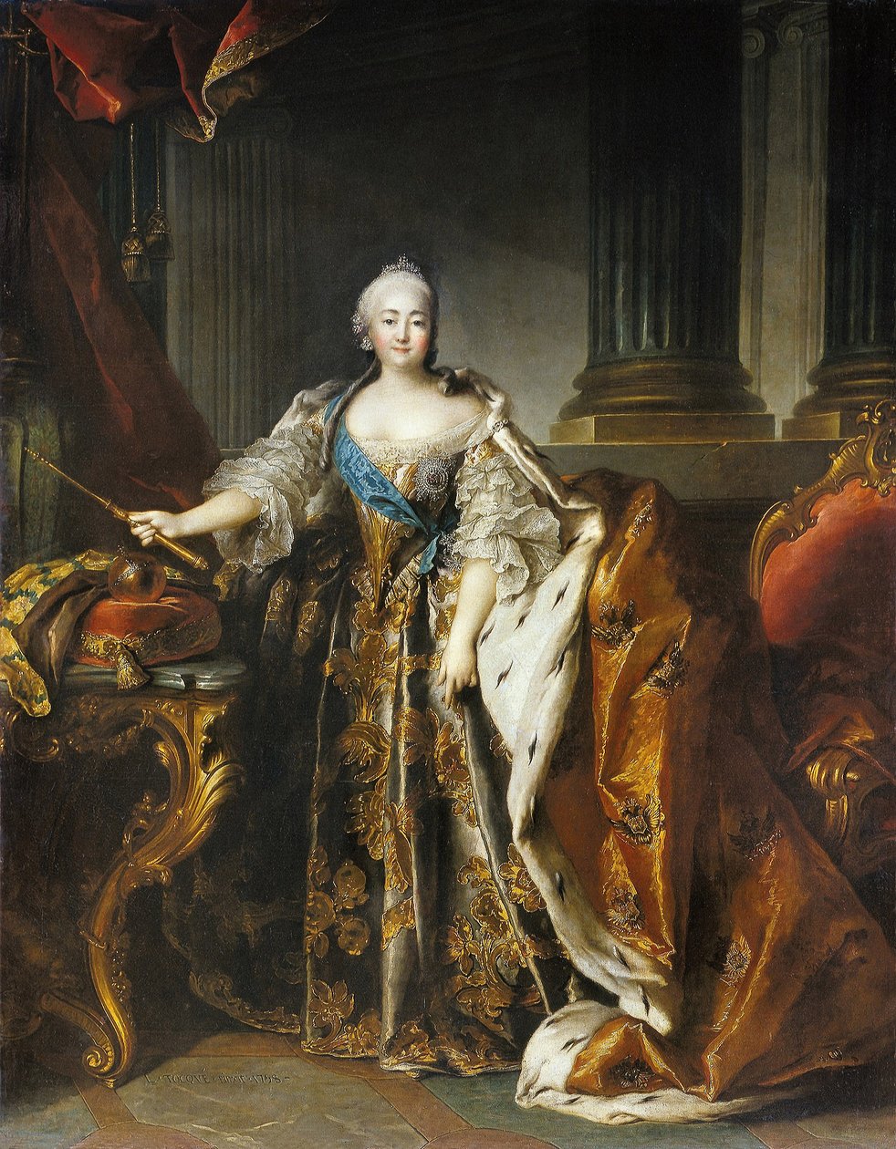 Portret cesarzowej Elżbiety, 1758 autorstwa Louis Tocqué