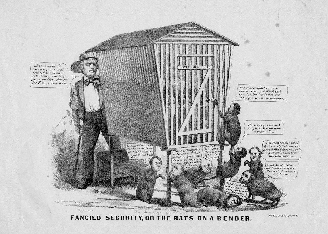 Fancyed security lub The rats on a bender, opublikowane przez Currier und Ives, Nowy Jork, c.1856 autorstwa Louis Maurer