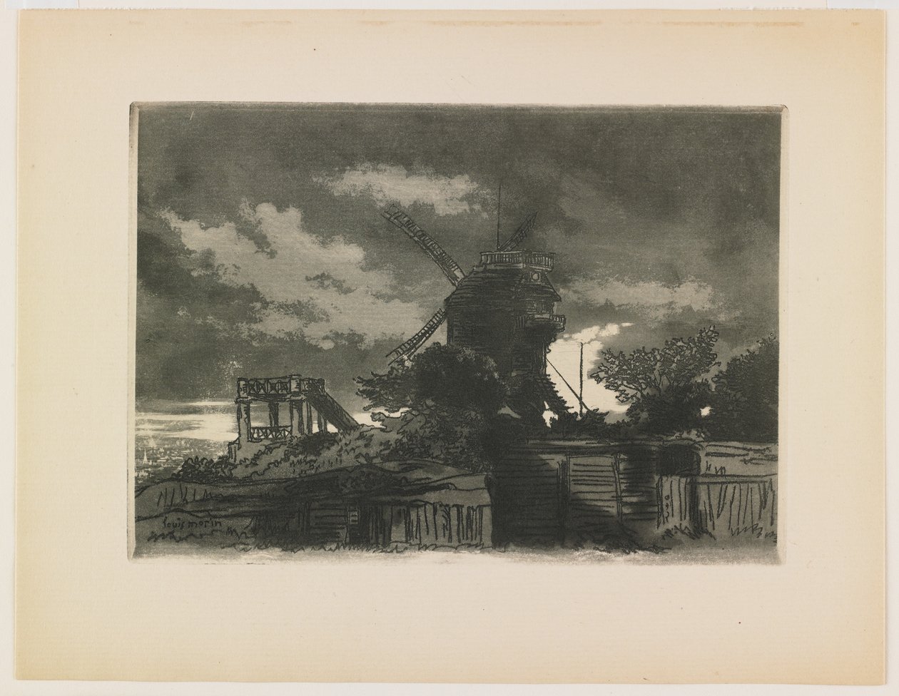 La fin de Montmartre, 1905 (akwaforta i akwatinta) autorstwa Louis Morin