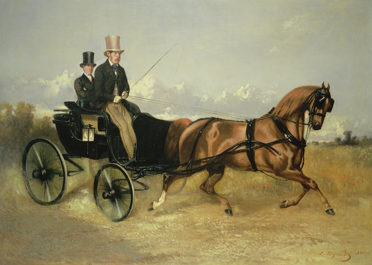 M. le Comte de M. w swoim Cabriolet autorstwa Louis Robert Heyrault