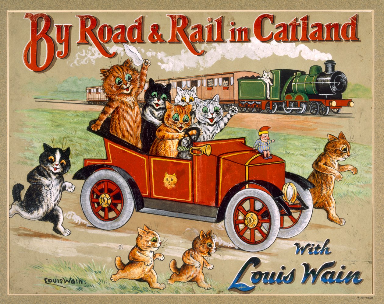 Drogą i koleją w Catland, 20. autorstwa Louis Wain