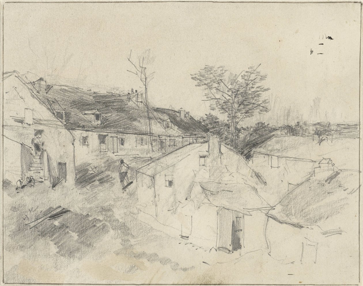 widok na wieś autorstwa Louis Adolphe Hervier