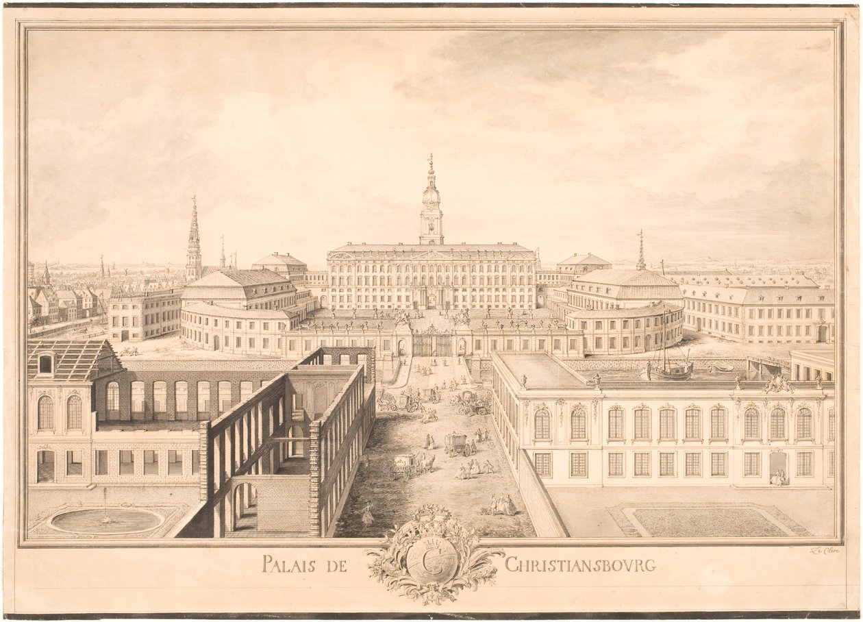Pałac Christiansborg autorstwa Louis Auguste Le Clerc