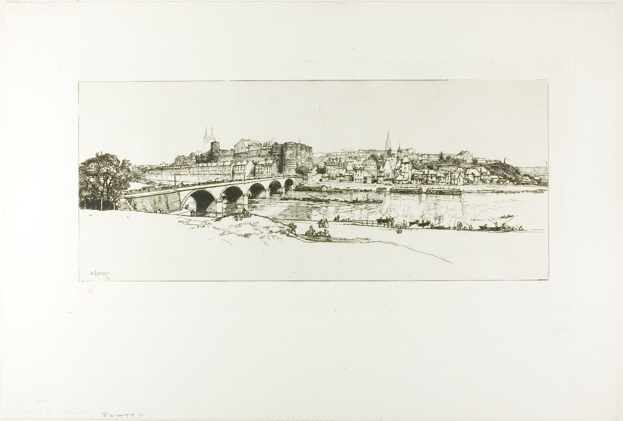 Angers: Widok panoramiczny autorstwa Louis Auguste Lepère