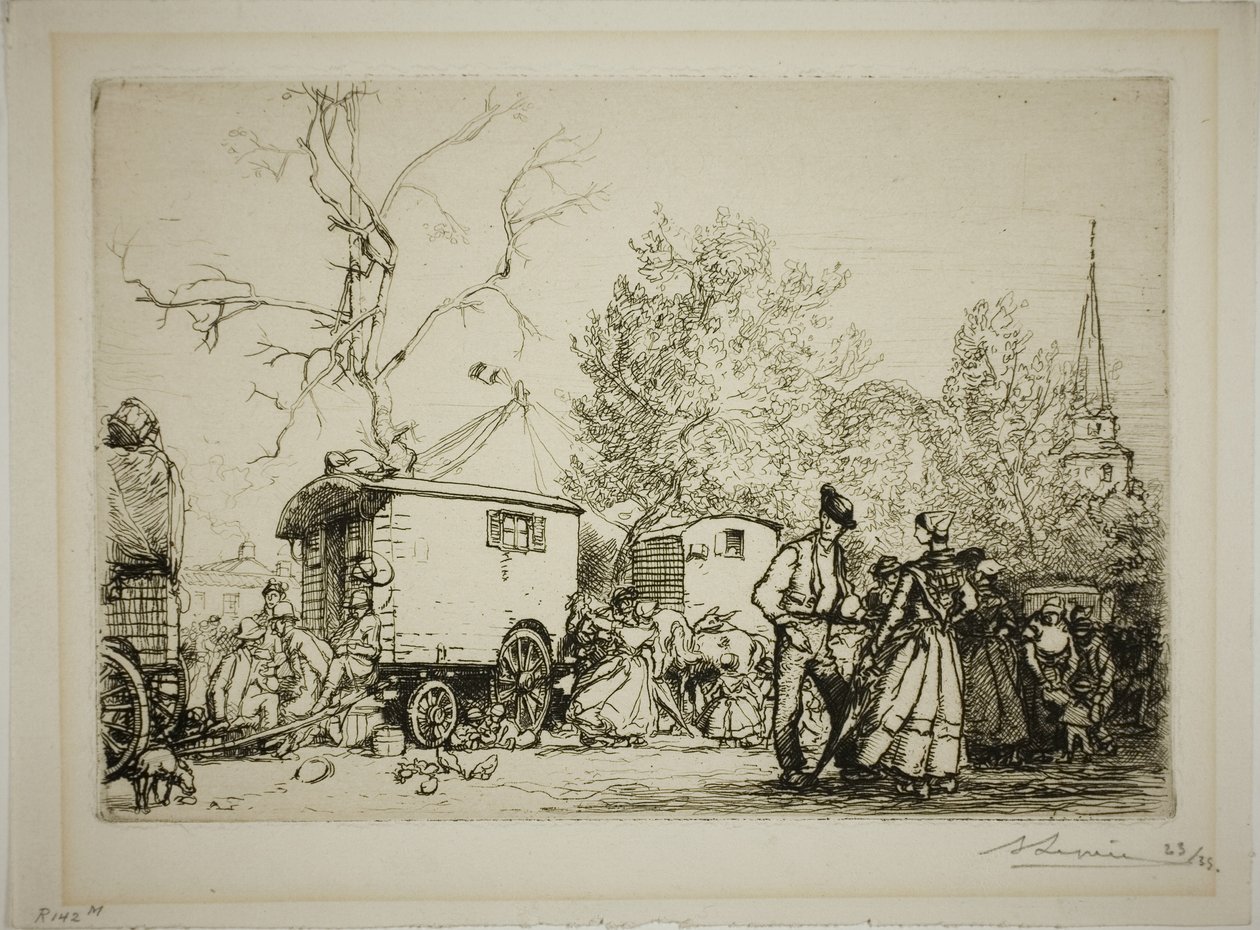 Na targach w Saint-Jean-de-Monts autorstwa Louis Auguste Lepère