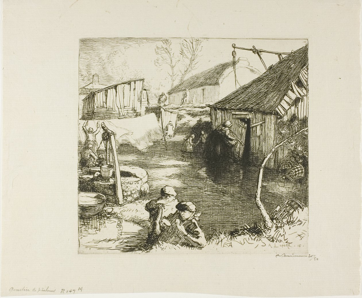 Dzielnica rybacka autorstwa Louis Auguste Lepère