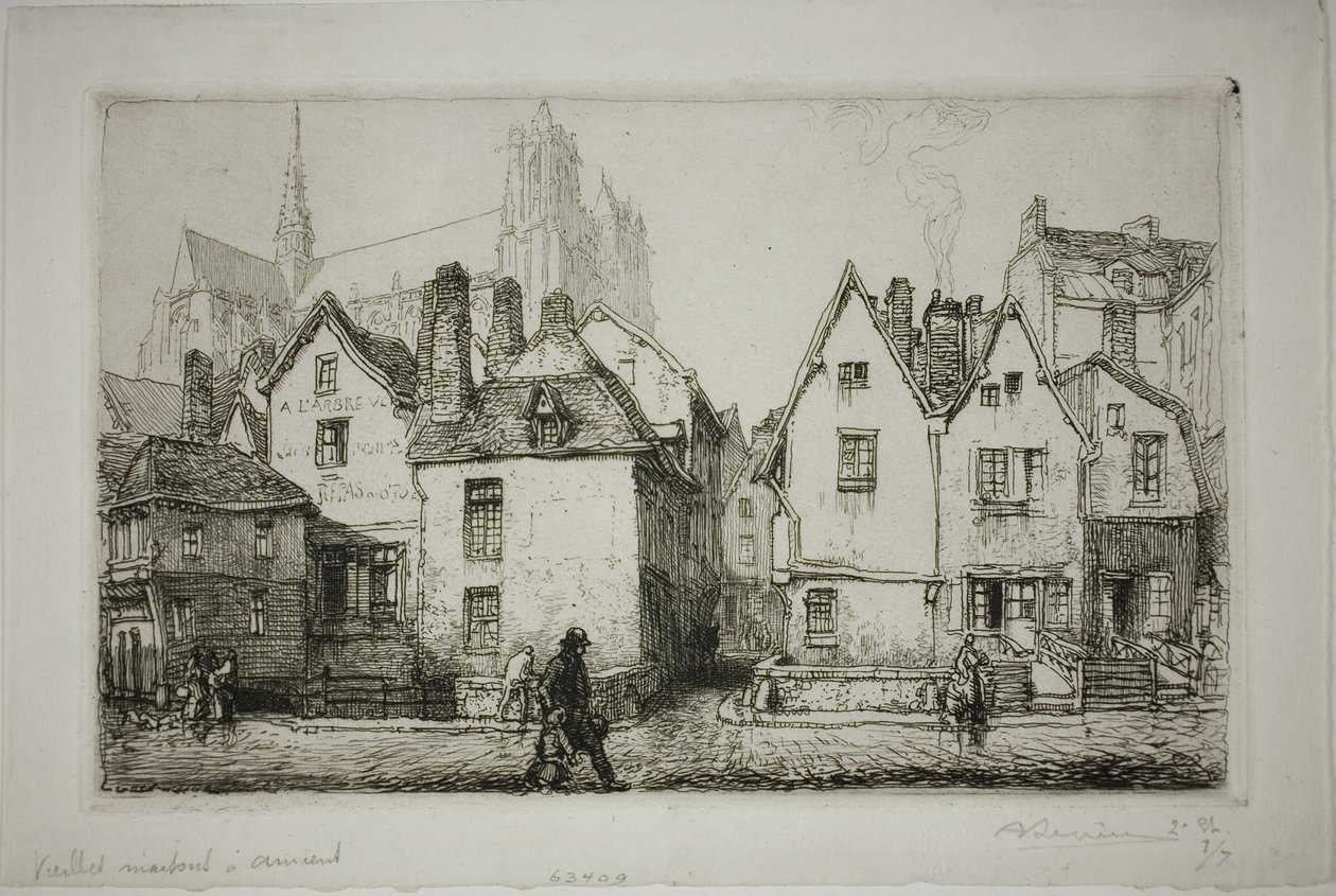 Stare domy, Amiens autorstwa Louis Auguste Lepère