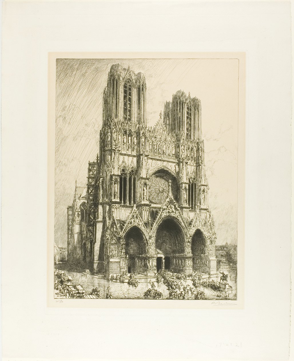 Katedra w Rheims autorstwa Louis Auguste Lepère
