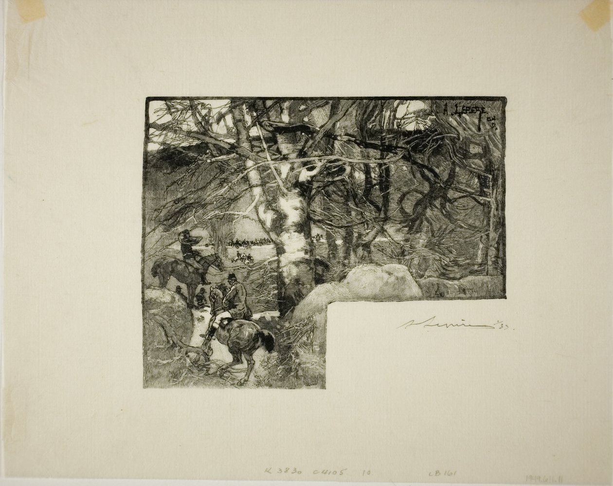 Ride to the Hounds, Mont-Gérard autorstwa Louis Auguste Lepère