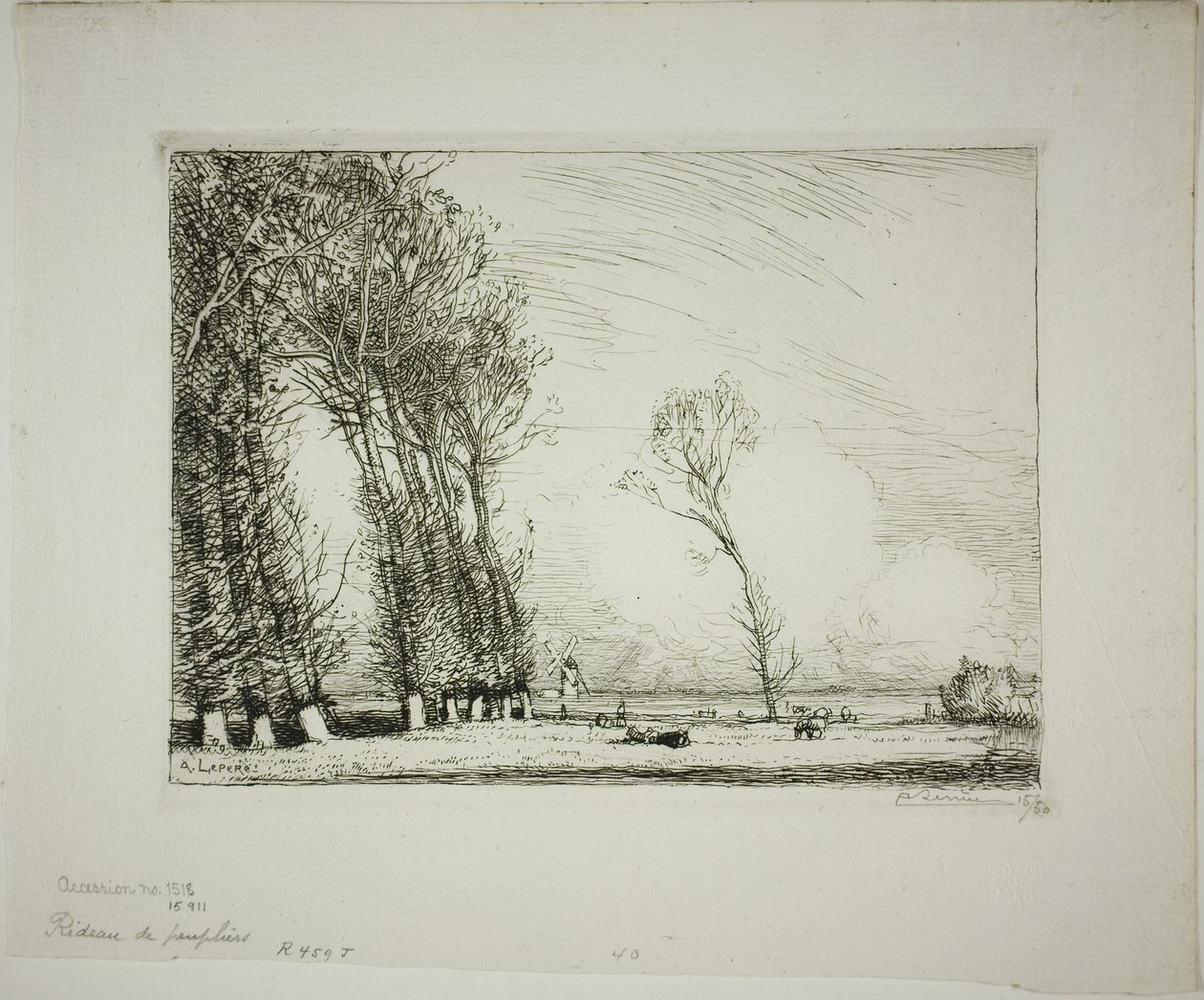 Ekran topoli autorstwa Louis Auguste Lepère
