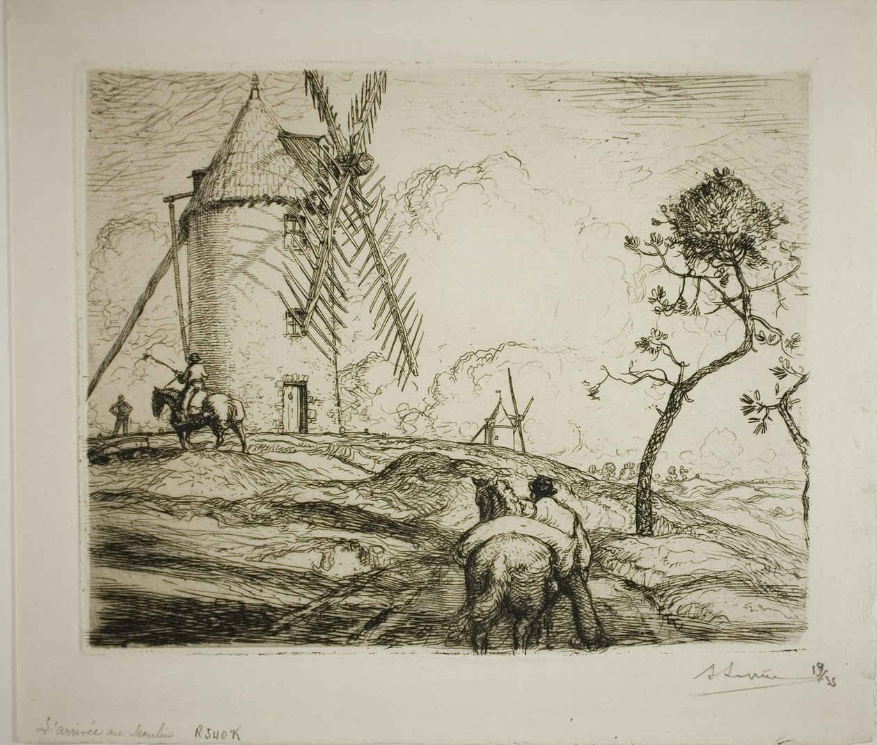 Przybycie do wiatraka autorstwa Louis Auguste Lepère
