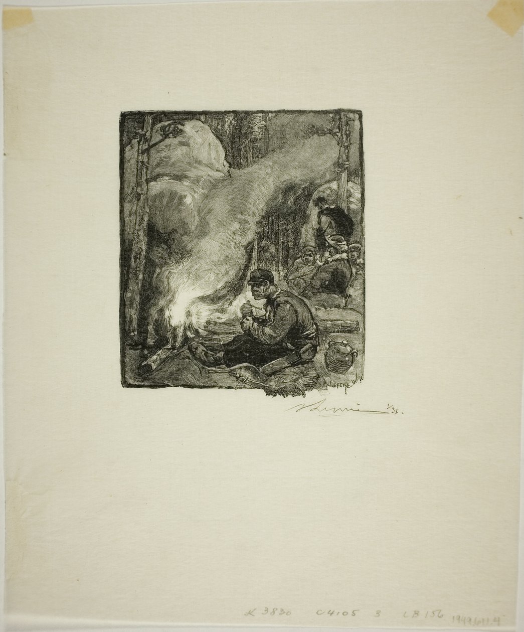 Posiłek drwali autorstwa Louis Auguste Lepère