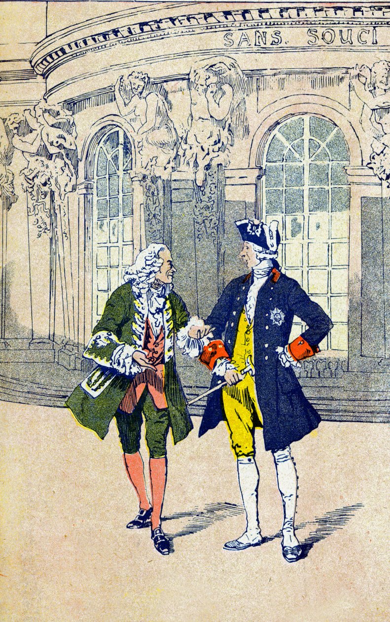 Wolter z Fryderykiem II Prus autorstwa Louis Charles Bombled