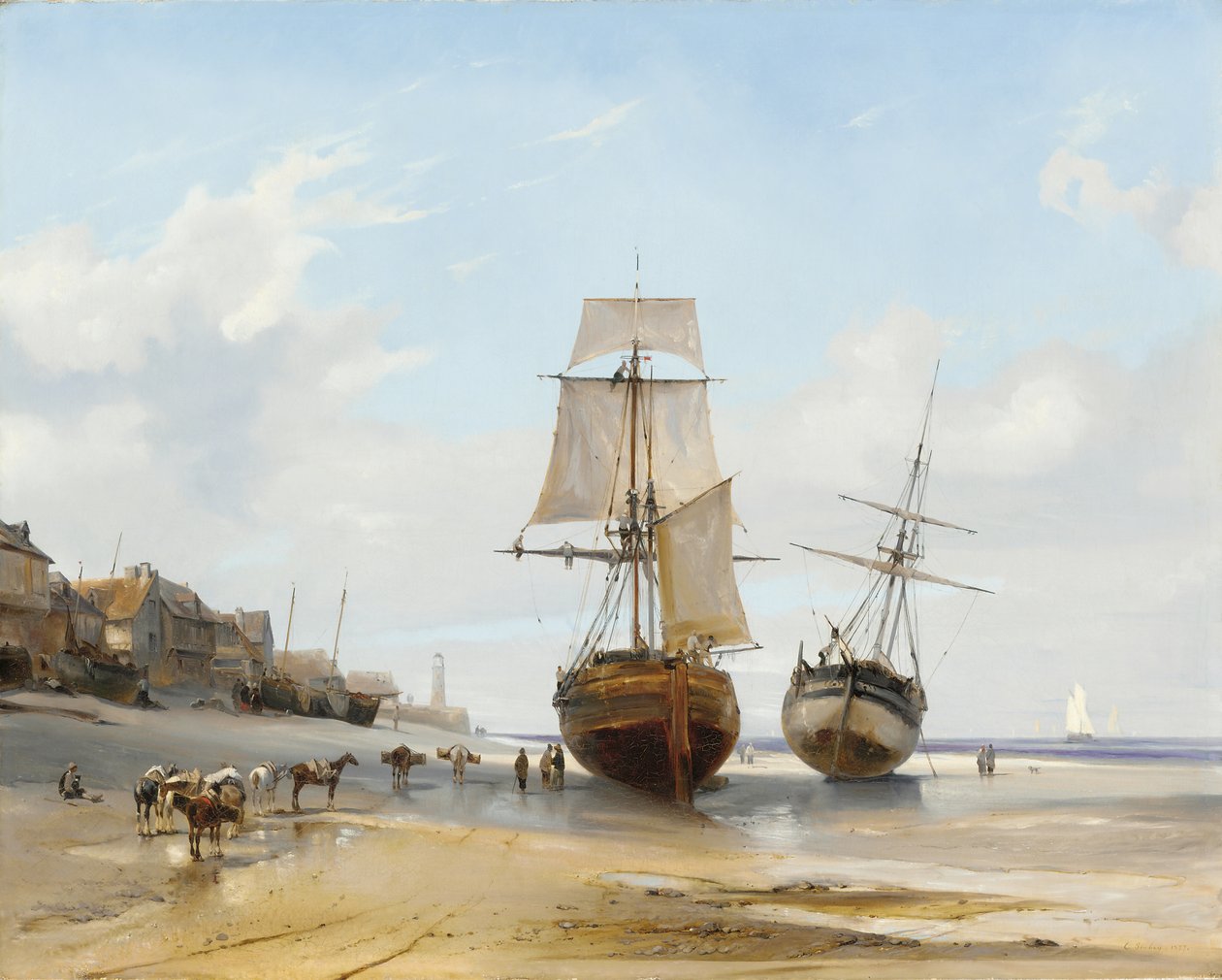 osierocone łodzie autorstwa Eugene Isabey