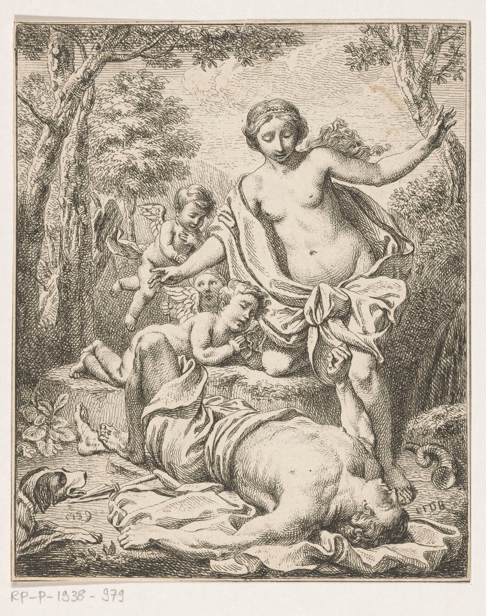 Wenus i Adonis autorstwa Louis Fabritius Dubourg