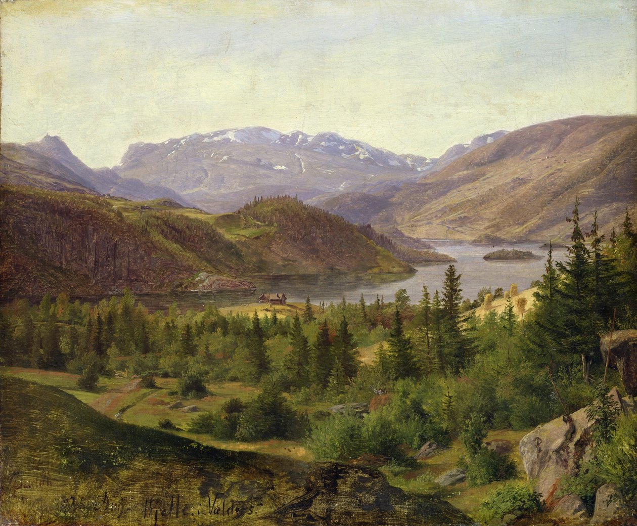 Hjelle w Valders, Tile Fjord autorstwa Louis Gurlitt