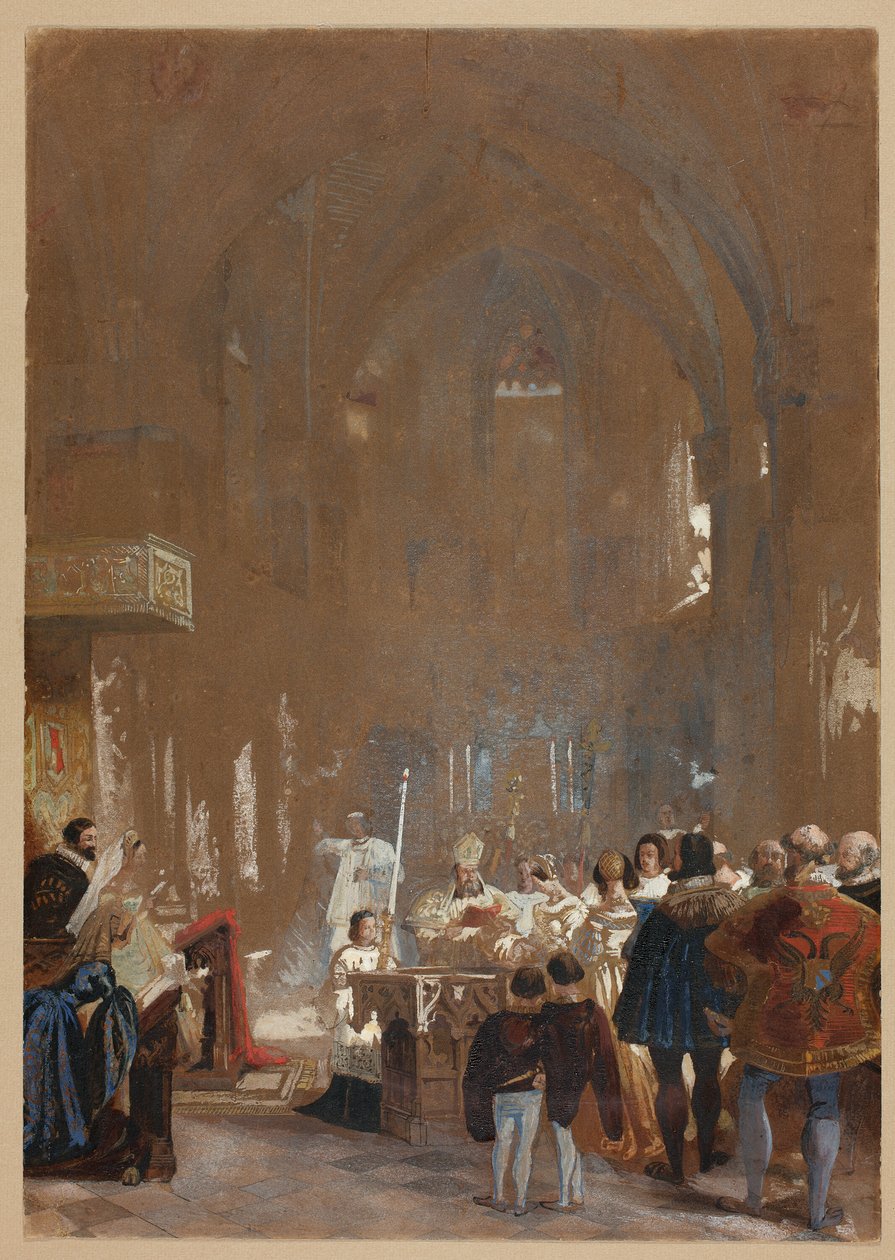 Ceremonia w katedrze autorstwa Louis Haghe