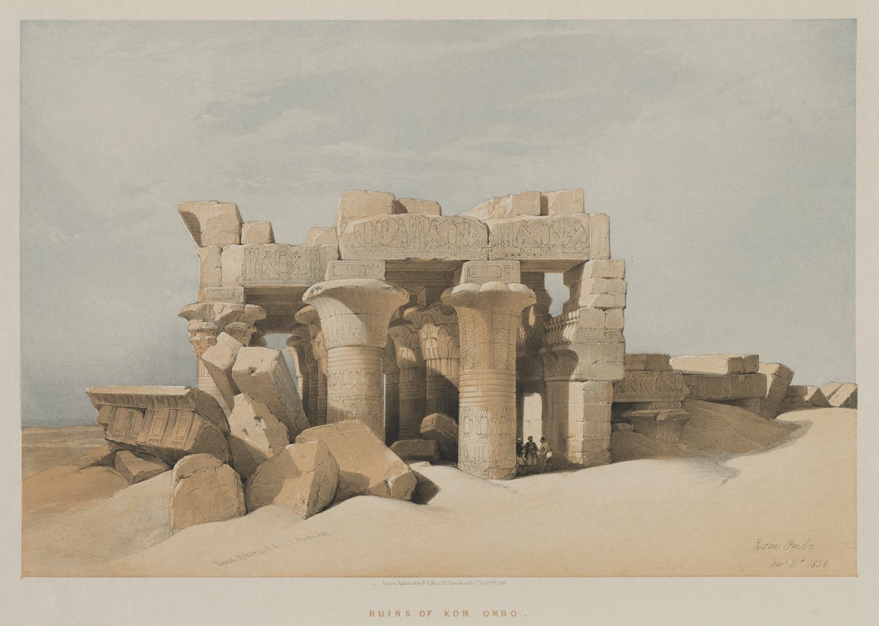 Egipt i Nubia, Tom I: Kom-Ombo, 1846. autorstwa Louis Haghe