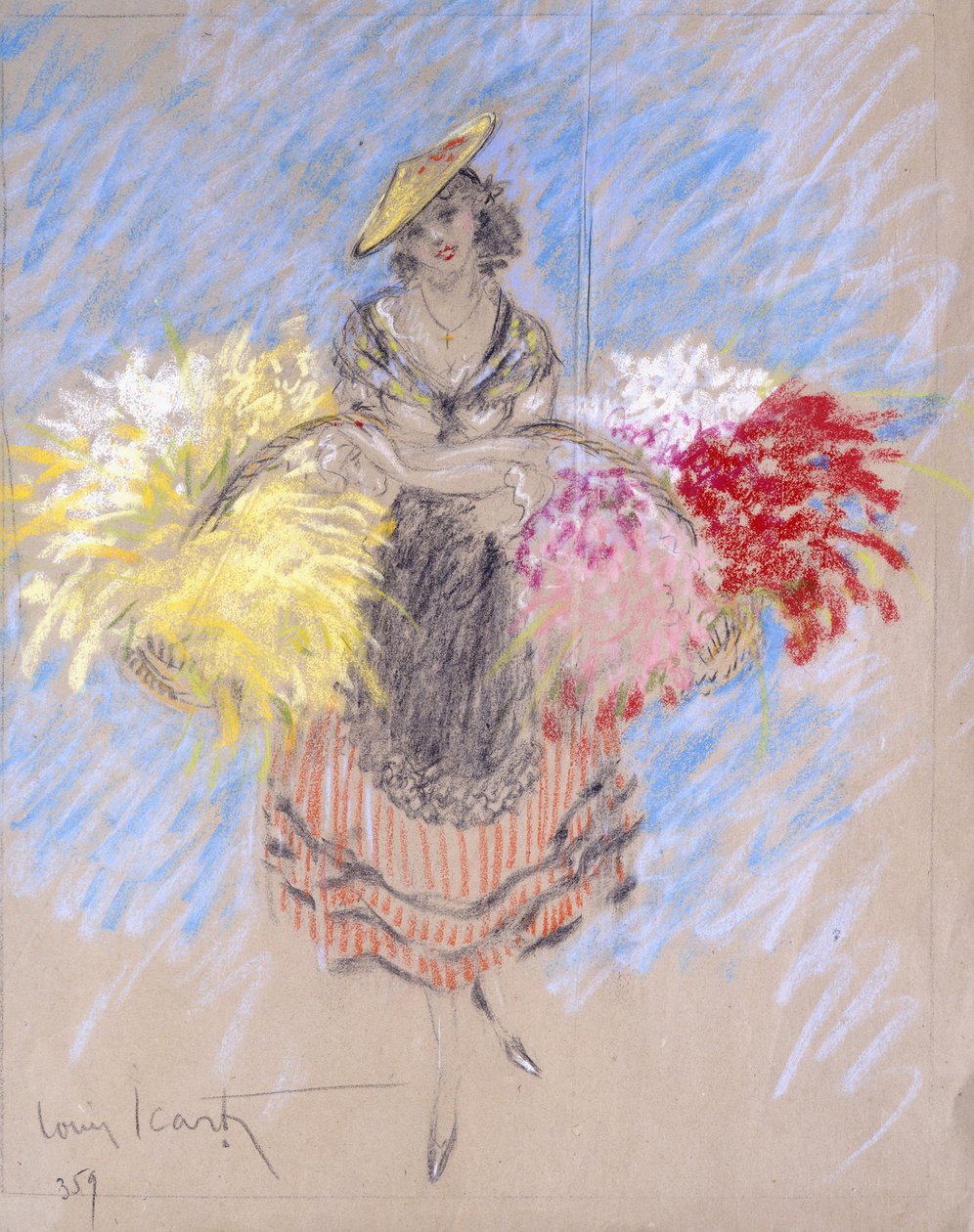 Sprzedawca kwiatów autorstwa Louis Icart