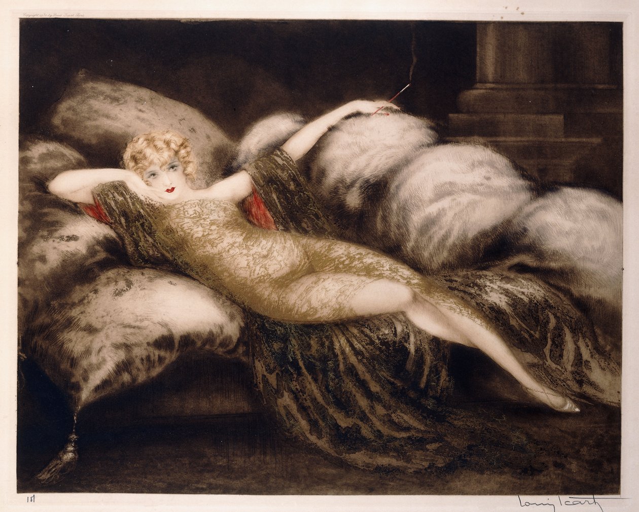 Złoty welon autorstwa Louis Icart