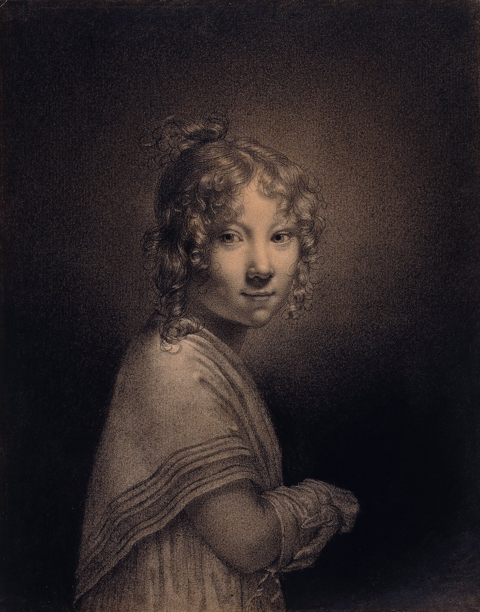 Portret dziewczynki, połowa długości, autorstwa Louis Leopold Boilly