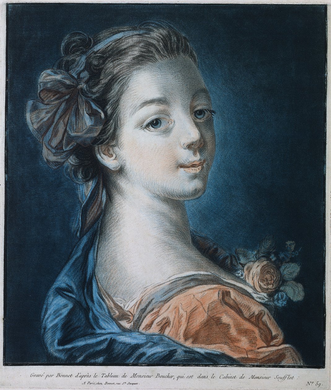 Głowa kobiety (Mme. Deshayes?) autorstwa Louis Marin Bonnet