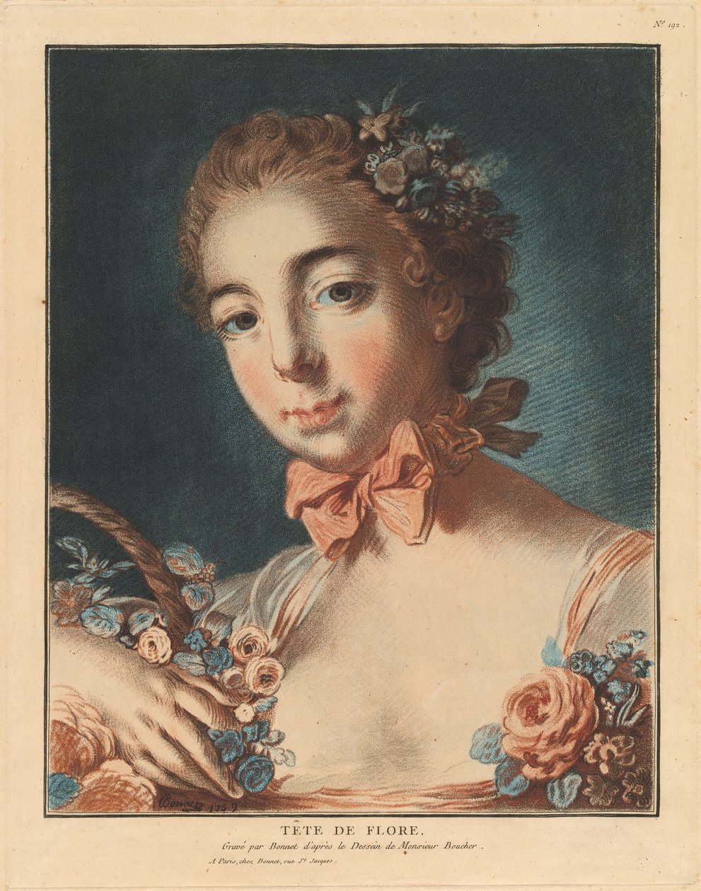 Głowa Flory, 1769. autorstwa Louis Marin Bonnet
