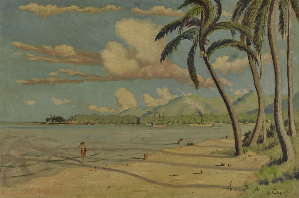 Plaża w Apia, Samoa autorstwa Louis Michel Eilshemius