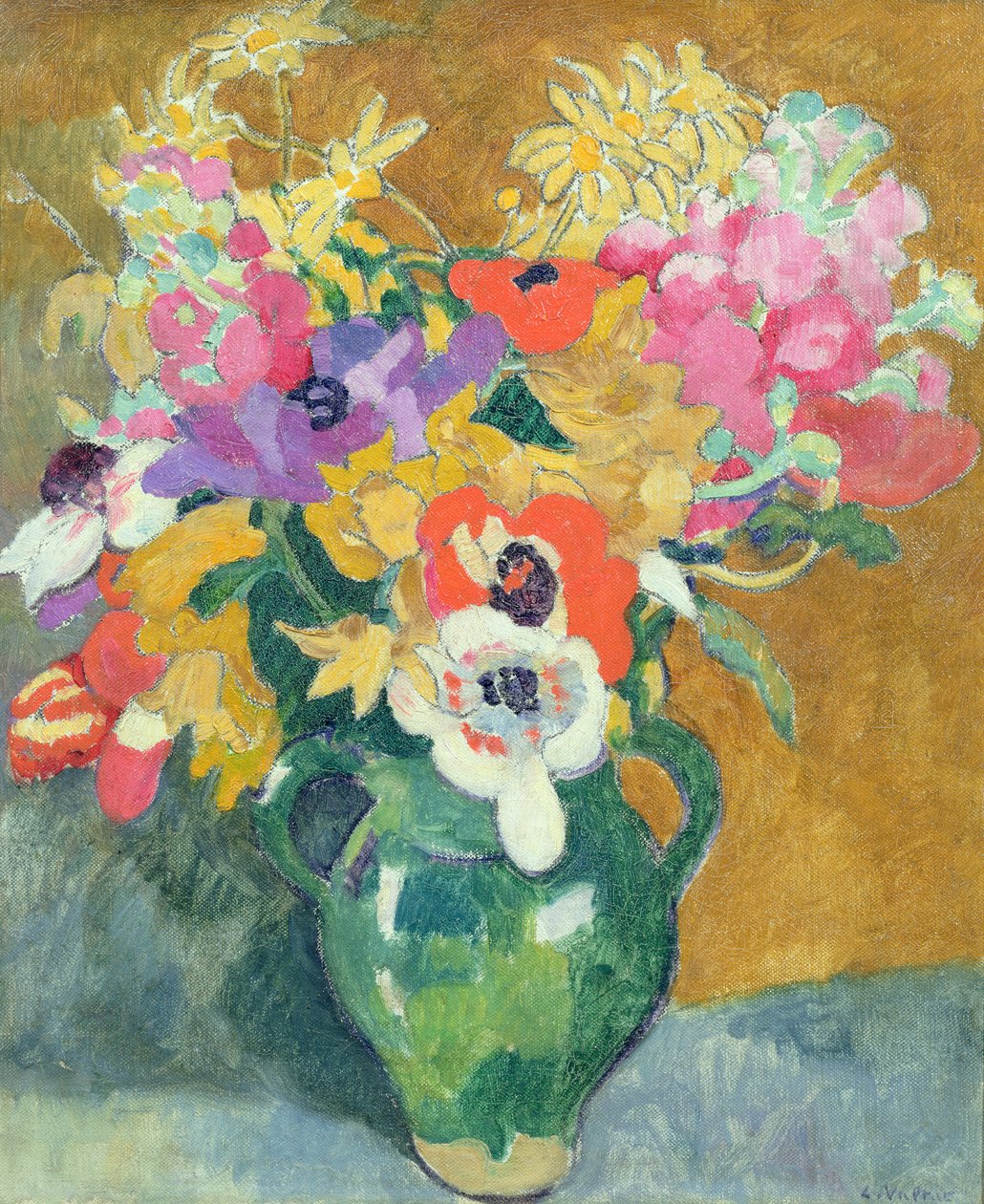 Wazon z kwiatami, ok. 1925 r. (olej na płótnie) autorstwa Louis Valtat
