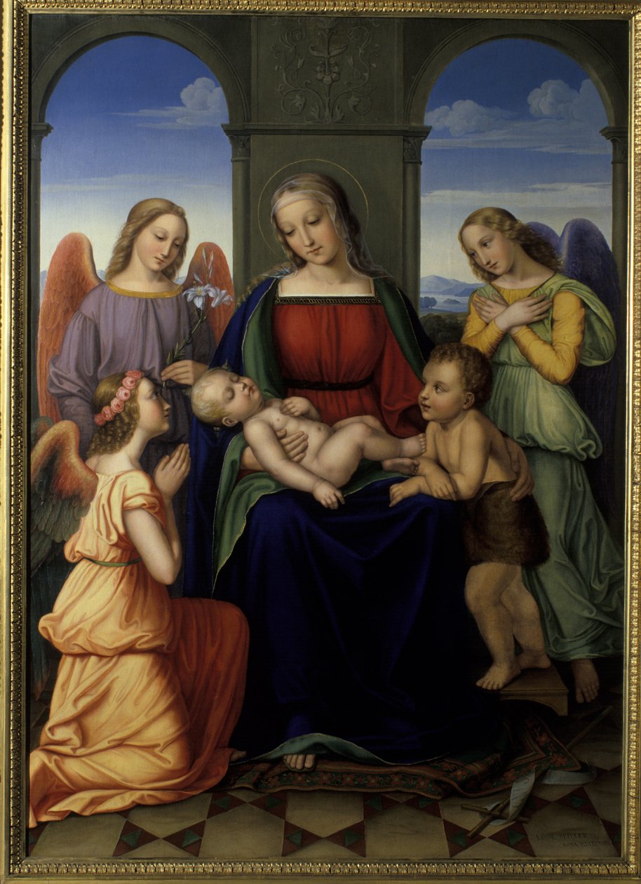 Madonna z Aniołami, 1823 autorstwa Louise Seidler