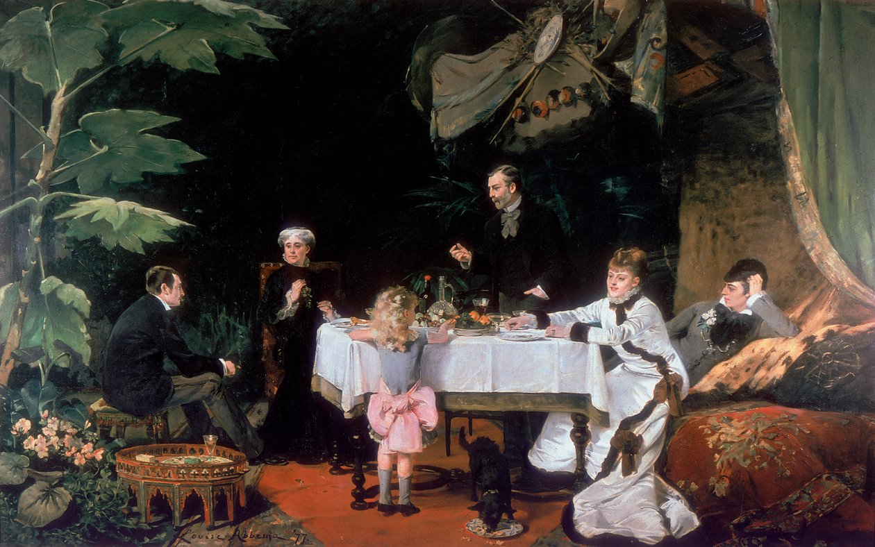 Śniadanie w Konserwatorium, 1877 autorstwa Louise Abbéma