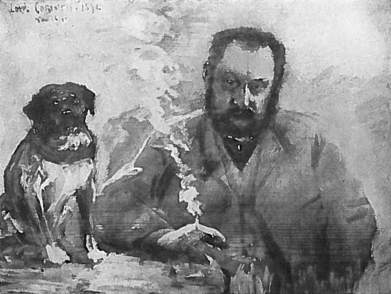 Pan przy stole z psami autorstwa Lovis Corinth