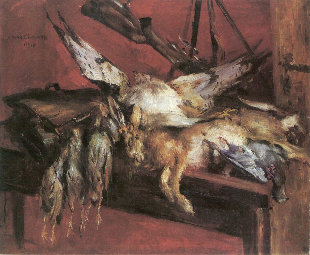 Polowanie na martwą naturę, zając i kuropatwę autorstwa Lovis Corinth