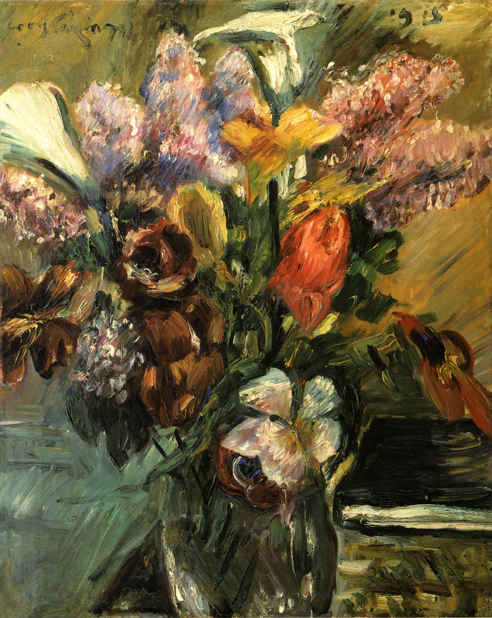 Tulipany, bzy i kallan autorstwa Lovis Corinth